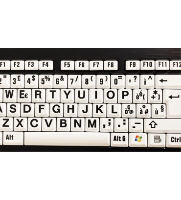 LargePrint Black on White - PC Nero Slim Line Keyboard